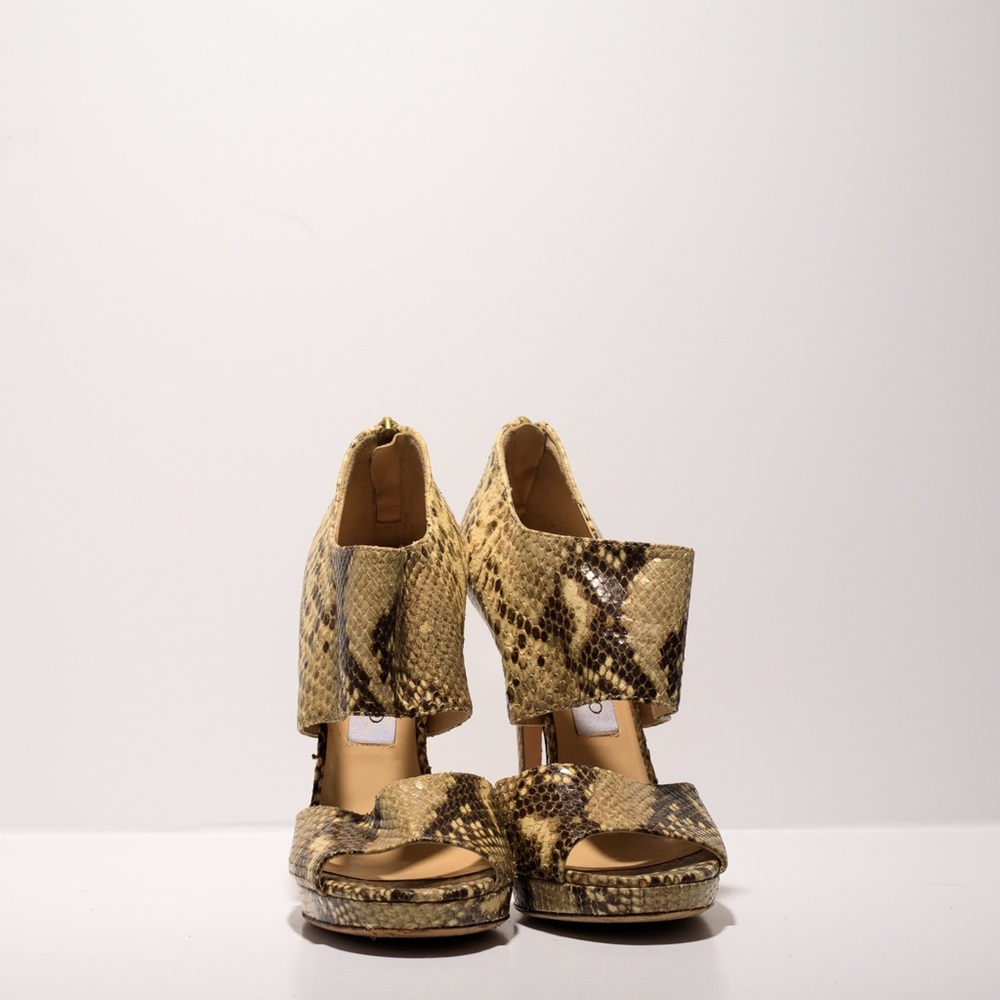 Jimmy Choo Brown Heels with Snakeskin Pattern